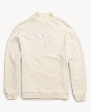 Superdry Ana High Neck Crew Női Pulóver Fehér | MQFBZ8721